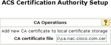 ACS Certificate Authority Setup