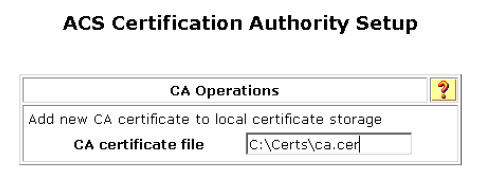 ACS add new Certificate