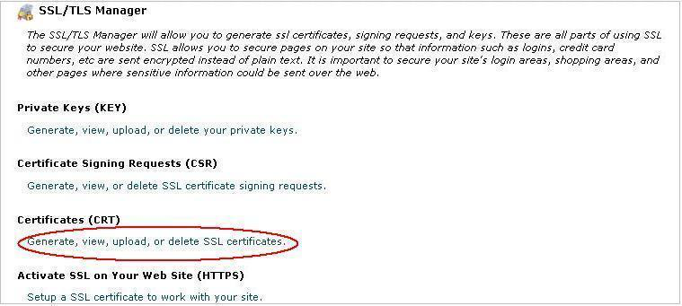 Manage SSL Certificates