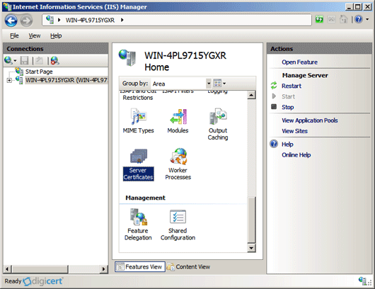 Internet Information Services IIS Manager